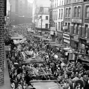 Petticoat Lane Market Day London December 1957 London Petticoat