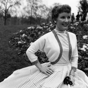 Petula Clark modelling a white bolero. 1st June 1955 Petula Clark modelling a white bolero. 1st June 1955