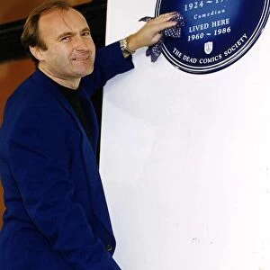 Phil Collins Polishes The Plaque In Rememberence Of The Late Benny Hill Actor Comedian