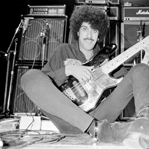 Phil Lynott of Thin Lizzy during a recording session for the groups new album