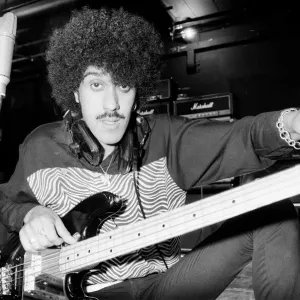Philo Lynott von Thin Lizzy während eines Aufnahmesessions für das Bands neue Album