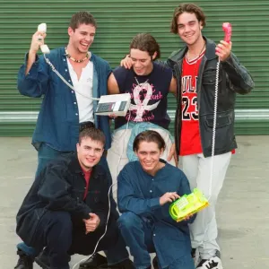 Photo shows boy band Take That, Howard Donald (top left), Jason Orange (top middle) Photo shows boy band Take That, Howard Donald (top left), Jason Orange (top middle)