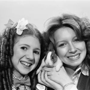 Bonnie Langford & Lena Zavaroni with Clyde, March 1978 Print