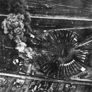 A photograph taken during an air raid by De Havilland Mosquito B Mark IVs of No A photograph taken during an air raid by De Havilland Mosquito B Mark IVs of No
