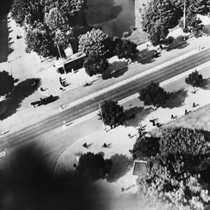 Photograph taken during a daylight raid on the docks and enemy shipping at Rotterdam