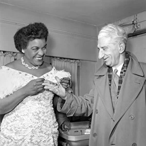pianist Winifred Atwell with a fan Mr. North. January 1957