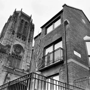 Liverpool Anglican Cathedral Precincts Print 1990