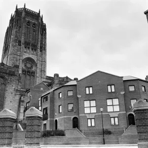 Picture showing how the Liverpool Anglican Cathedral precincts have changed from terraced Picture showing how the Liverpool Anglican Cathedral precincts have changed from terraced