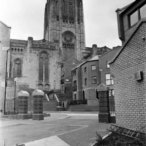 Picture showing how the Liverpool Anglican Cathedral precincts have changed from terraced Picture showing how the Liverpool Anglican Cathedral precincts have changed from terraced