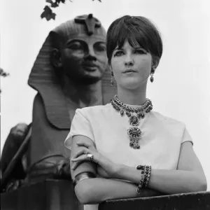 Print of Cathy McGowan in Egyptian-inspired makeup, circa August 1962