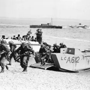 Picture shows combined operations exercise during world War Two Royal Marine