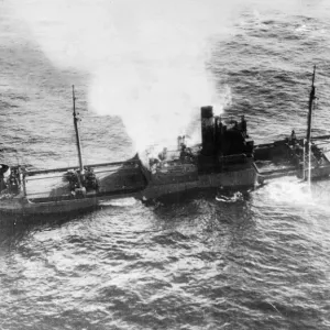 Picture shows the dramatic rescue of the crew of the Sea Venture after it was a attacked Picture shows the dramatic rescue of the crew of the Sea Venture after it was a attacked