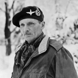 Print of Field Marshal Sir Bernard Montgomery in Parachute Regiment uniform Print of Field Marshal Sir Bernard Montgomery in Parachute Regiment uniform