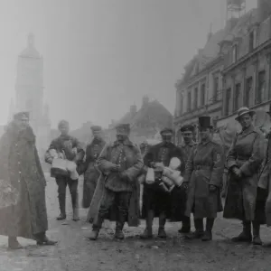 German Soldiers in Lens Main Street 1915 Print German Soldiers in Lens Main Street 1915 Print