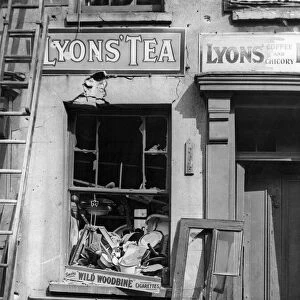 Picture shows a grocery shop front, possibly in Cardiff, Wales