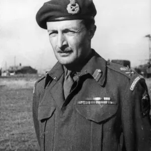 Print of a photograph showing Major General Frederick Browning in uniform Print of a photograph showing Major General Frederick Browning in uniform