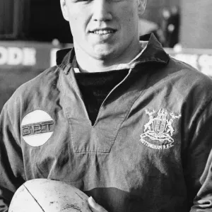 Print of Neil Back in his younger rugby days at Nottingham RFC Print of Neil Back in his younger rugby days at Nottingham RFC