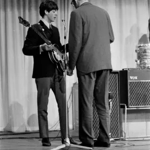 Picture shows Paul McCartney. The Beatles rehearse at The Prince of Wales Theatre