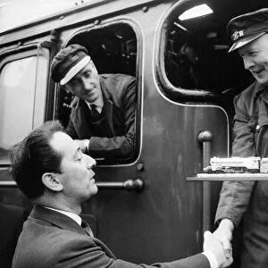 Picture shows (right) Mr Alan Pegler, who bought The Flying Scotsman engine in 1963