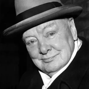A picture of Sir Winston Churchill, as he leaves his Hyde Park Gate home for his drive to