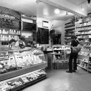 Print of Peppercorns Delicatessen interior, Cambridge, 1988