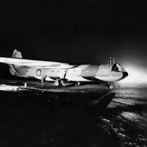 This picture taken at night is of an R. A. F station where glider training is undertaken This picture taken at night is of an R. A. F station where glider training is undertaken
