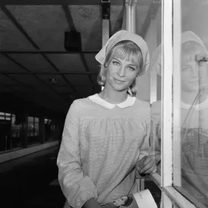 Pictured leaving London Airport for Rome is actress Julie Christie Pictured leaving London Airport for Rome is actress Julie Christie