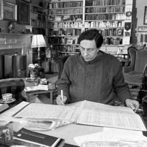 Pictures of composer, Wilfred Josephs, taken in his study. November 1969 Z10721-006 Pictures of composer, Wilfred Josephs, taken in his study. November 1969 Z10721-006