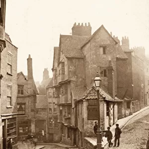 A picturesque, but long gone, corner of old Bristol, this photo shows Steep Street in