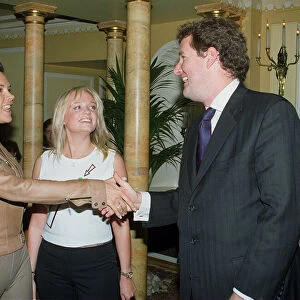 Piers Morgan with Victoria Adams and Emma Bunton May 1999 of the Spice Girls at