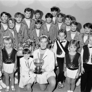 Crosland Moor Majorettes with Rose Bowl Trophy Print 1987