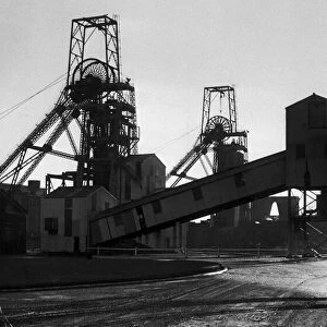 The pithead and winding gear at Coventry Colliery at Keresley 31st January 1974