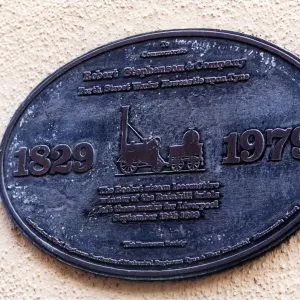 A plaque fixed to George Stephensons South Street Works in Newcastle on 9th June A plaque fixed to George Stephensons South Street Works in Newcastle on 9th June