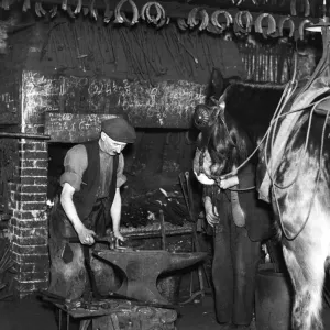 Still plying his trade is Mr. F. Knott, the village blacksmith at Riding Mill