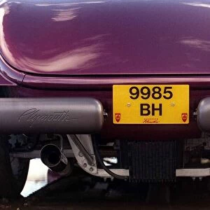 Plymouth Prowler October 1998 Rear view number plate 9985 BH half bumpers