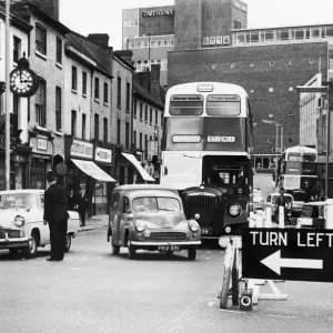 Coventry City Centre Traffic Scene Print 1963 Coventry City Centre Traffic Scene Print 1963
