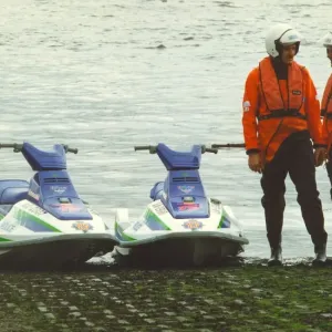Police officers Mick Richens and Robbie Cutler of Northumbria River Police with the new