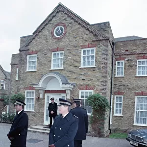 Police outside the new home of Margaret and Denis Thatcher in Dulwich