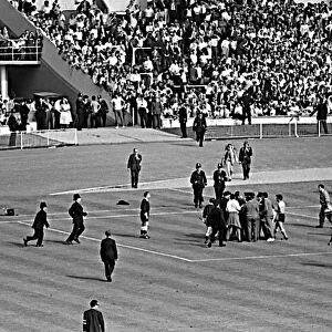 Police on the pitch as England v Argentina World Cup 1966 game after final