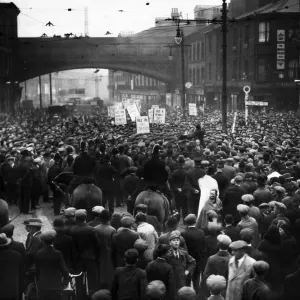 Police Bar Unemployed Workers' Protest, 1931 Print Police Bar Unemployed Workers' Protest, 1931 Print