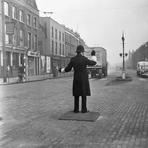 A Policeman on Point Duty, Commercial Road, 1954 Print