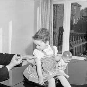 Polio vaccination at a Cambridgeshire General Practice. April 1959 Polio vaccination at a Cambridgeshire General Practice. April 1959
