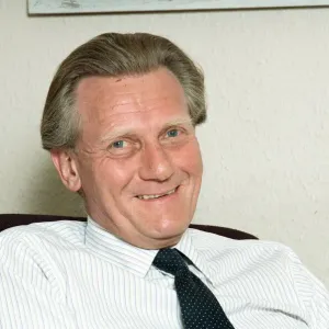 Politician Michael Heseltine promoting his book The Challenge of Europe Politician Michael Heseltine promoting his book The Challenge of Europe