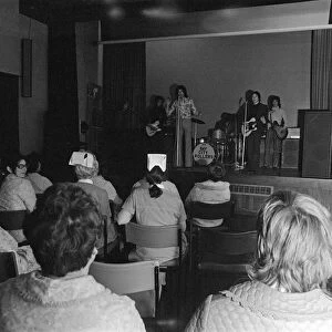 Pop group, Bay City Rollers, serenade patients. 1972