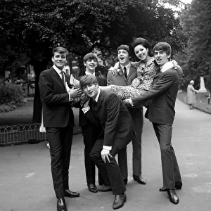 Pop Group The Beatles with Billy J Kramer and Susan Maughan at the Embankment gardens for