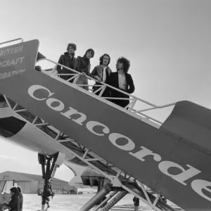 The pop group Pilot'pictured here beside the famous supersonic airliner