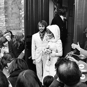 Pop singer Lulu waring a victorian style outfit was married to Maurice Gibb of the Bee