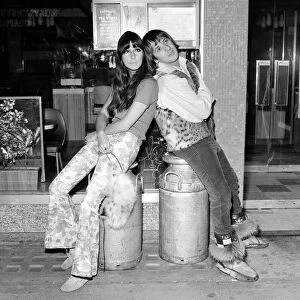 Pop singers Sonny and Cher at the Hilton Hotel in London August 1965