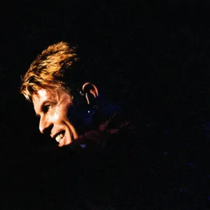 Pop star David Bowie performing on stage during a concert at The Barrowlands in Glasgow Pop star David Bowie performing on stage during a concert at The Barrowlands in Glasgow