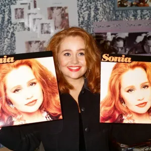 Pop star Sonia signing copies of her album Sonia in Reading. 8th October 1991 Pop star Sonia signing copies of her album Sonia in Reading. 8th October 1991